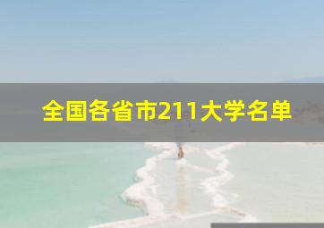 全国各省市211大学名单