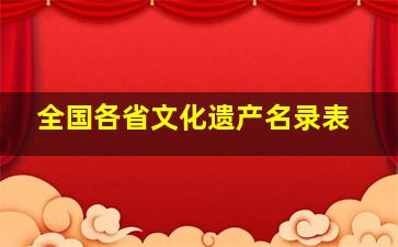 全国各省文化遗产名录表