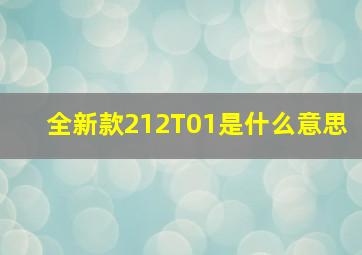 全新款212T01是什么意思