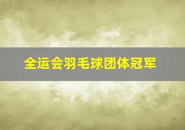 全运会羽毛球团体冠军