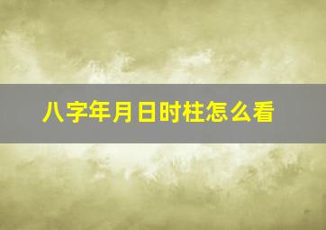 八字年月日时柱怎么看