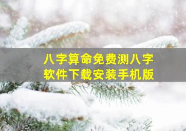 八字算命免费测八字软件下载安装手机版