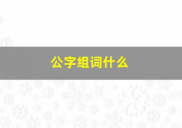 公字组词什么