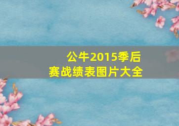 公牛2015季后赛战绩表图片大全