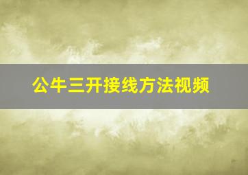 公牛三开接线方法视频