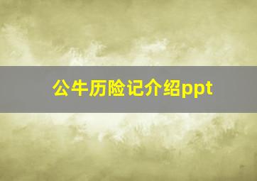 公牛历险记介绍ppt