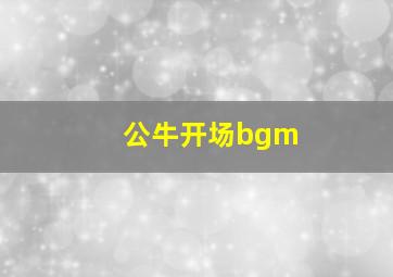 公牛开场bgm