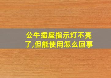 公牛插座指示灯不亮了,但能使用怎么回事