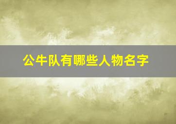 公牛队有哪些人物名字