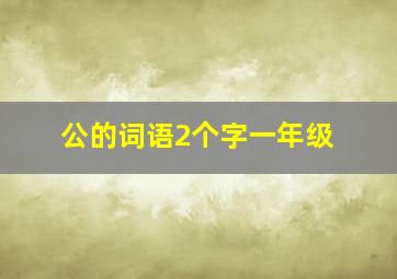 公的词语2个字一年级