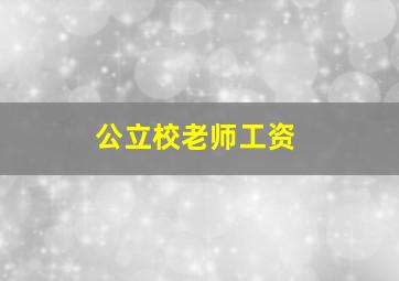 公立校老师工资