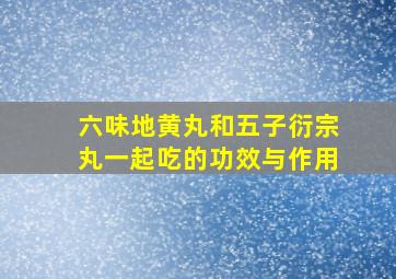 六味地黄丸和五子衍宗丸一起吃的功效与作用