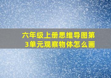 六年级上册思维导图第3单元观察物体怎么画