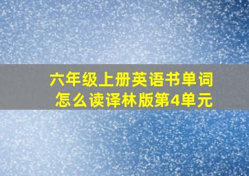 六年级上册英语书单词怎么读译林版第4单元