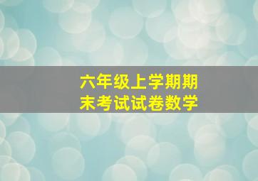 六年级上学期期末考试试卷数学