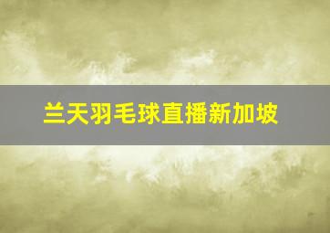 兰天羽毛球直播新加坡