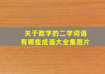 关于数字的二字词语有哪些成语大全集图片