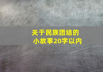 关于民族团结的小故事20字以内