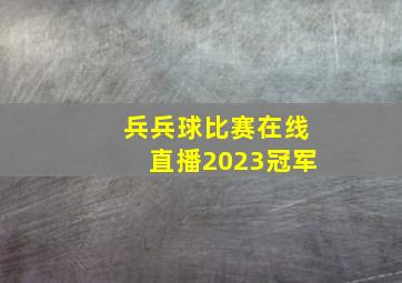 兵兵球比赛在线直播2023冠军