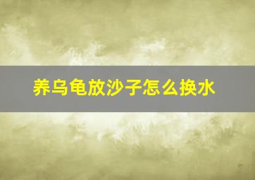 养乌龟放沙子怎么换水