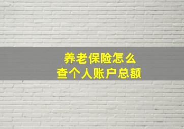 养老保险怎么查个人账户总额