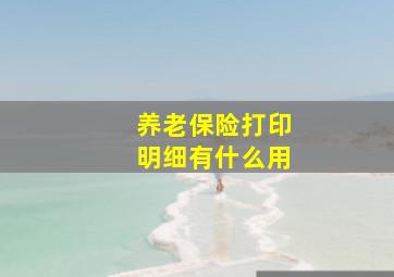 养老保险打印明细有什么用