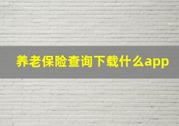 养老保险查询下载什么app