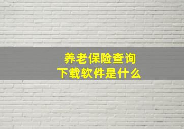 养老保险查询下载软件是什么