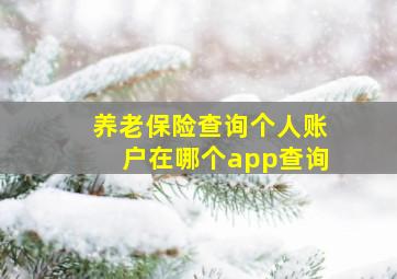 养老保险查询个人账户在哪个app查询