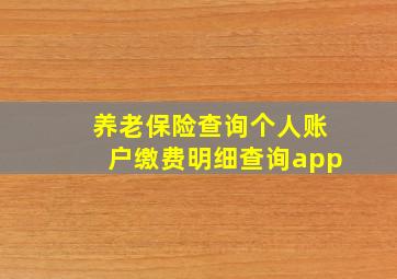 养老保险查询个人账户缴费明细查询app