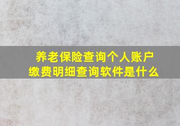 养老保险查询个人账户缴费明细查询软件是什么