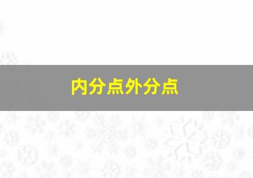 内分点外分点