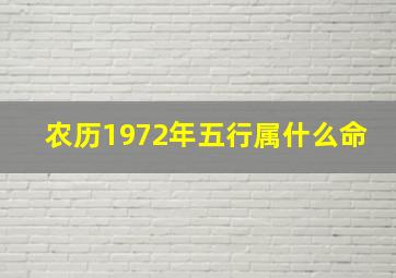 农历1972年五行属什么命