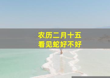 农历二月十五看见蛇好不好