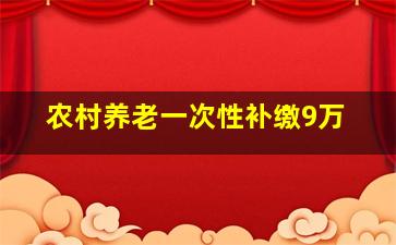 农村养老一次性补缴9万