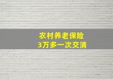 农村养老保险3万多一次交清