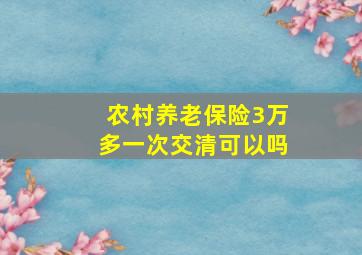 农村养老保险3万多一次交清可以吗