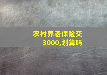 农村养老保险交3000,划算吗