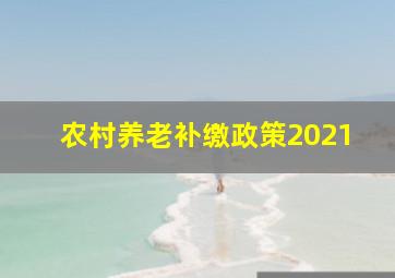 农村养老补缴政策2021