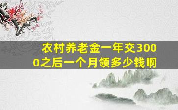 农村养老金一年交3000之后一个月领多少钱啊