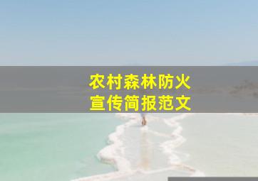 农村森林防火宣传简报范文