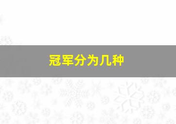 冠军分为几种