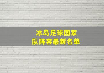 冰岛足球国家队阵容最新名单