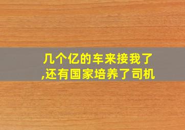 几个亿的车来接我了,还有国家培养了司机