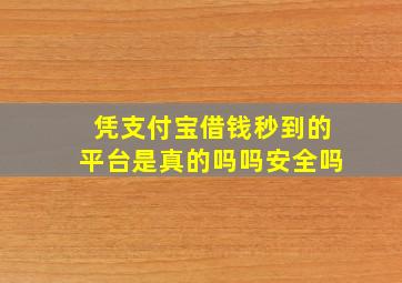 凭支付宝借钱秒到的平台是真的吗吗安全吗