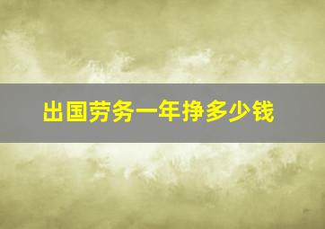 出国劳务一年挣多少钱