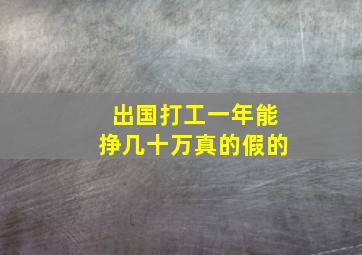 出国打工一年能挣几十万真的假的