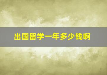 出国留学一年多少钱啊