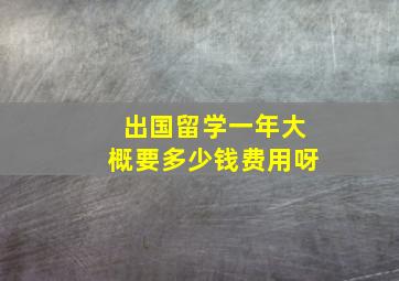 出国留学一年大概要多少钱费用呀