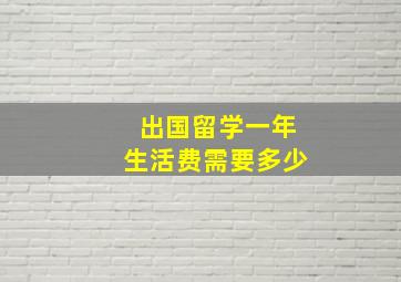 出国留学一年生活费需要多少